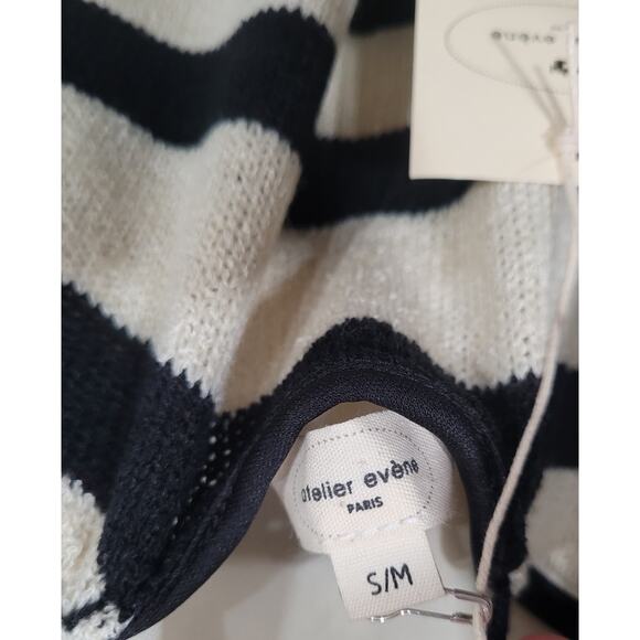 Atelier Evene Paris Women's Black‎ and Cream Striped Strap Dress size S/M #P3 - Picture 6 of 8